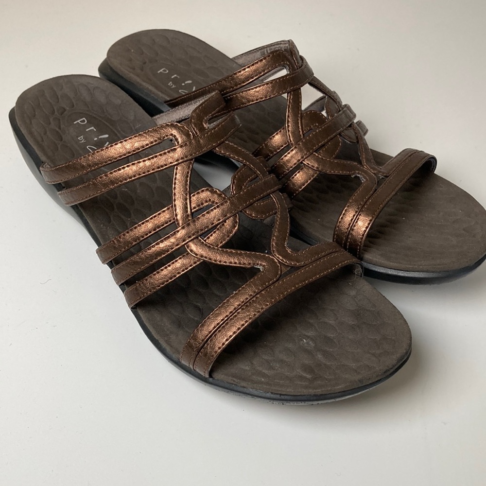Clarks Privo Keana Womens Strappy Sandals Slides Slip on Size 8M Brown B032